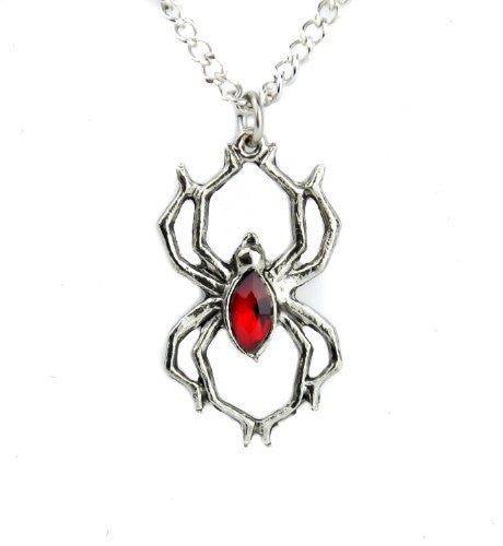 Red Spider Swarovski Stone Necklace Pendant Gothic Jewelry