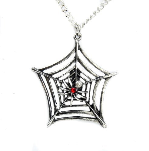 Spider Web Gothic Necklace Halloween Pendant Jewelry