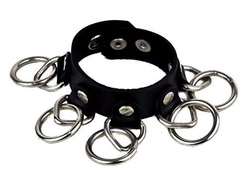1" O-Rings Wristband Quality Leather 1-1/4" Wide Metal