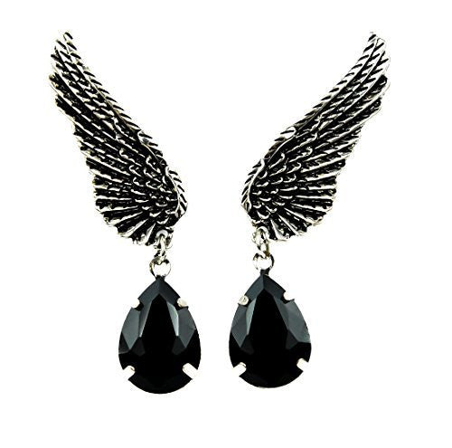 Wings w/ Black Stone Gothic Earrings Cosplay