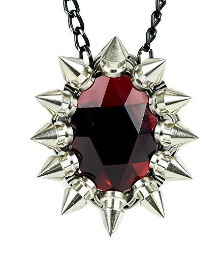 Large Red Stone Necklace with Chaos Star Spikes