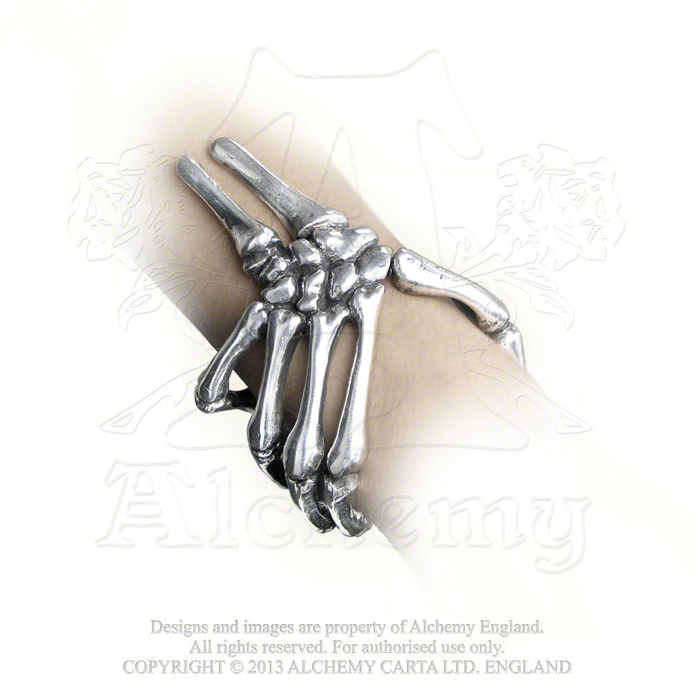 Alchemy Gothic Curse of Ezekiel Skeleton Hand Bracelet Cuff