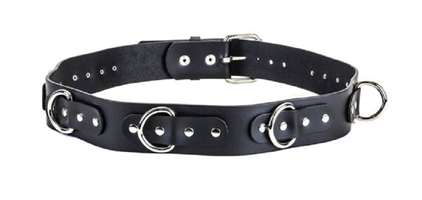 Black Leather D Ring Quality Belt 1-3/4" Wide