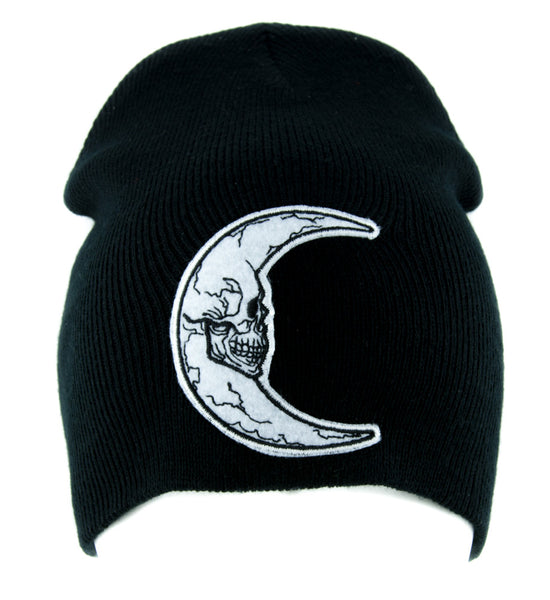 Crescent Moon Skull Beanie Alternative Clothing Knit Cap Mera Luna