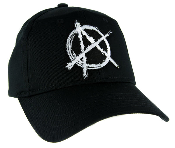White Anarchy Sign Hat Baseball Cap Alternative Clothing Punk Rock