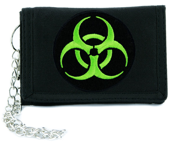 Toxic Green Biohazard Sign Tri-fold Wallet Horror Clothing Zombie Apocalypse