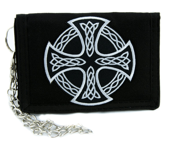 Celtic Iron Cross Tri-fold Wallet with Chain Alternative Clothing Sons of Anarchy Biker