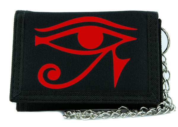 Red Egyptian God Eye of Ra Horus Tri-fold Wallet Ancient Egypt Sun God