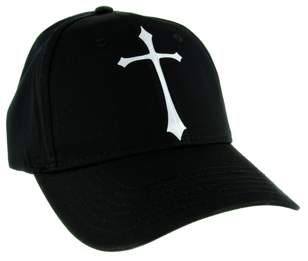 White Medieval Holy Gothic Cross Hat Baseball Cap