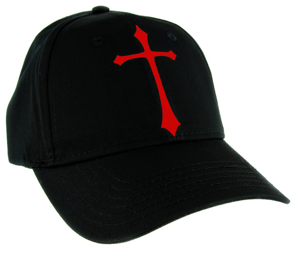 Red Medieval Holy Gothic Cross Hat Baseball Cap