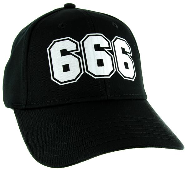White 666 Number of The Beast Hat Baseball Cap Black Metal Occult