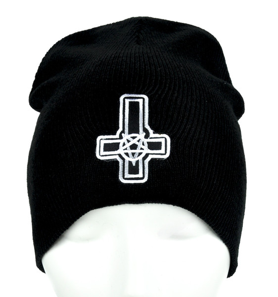 Inverted Cross Pentagram Beanie Occult Clothing Knit Cap