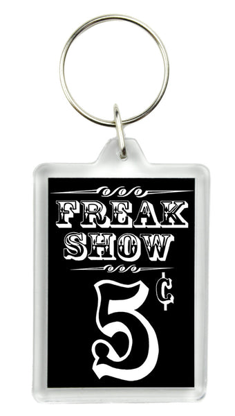 Circus Freak Side Show Poster Keychain Americana Oddities Key Ring