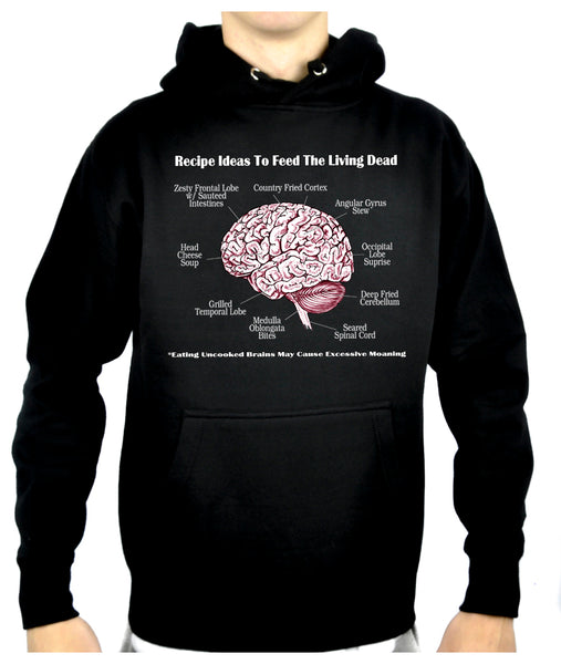 Brain Recipes Ideas for Zombies Pullover Hoodie Sweatshirt Living Dead