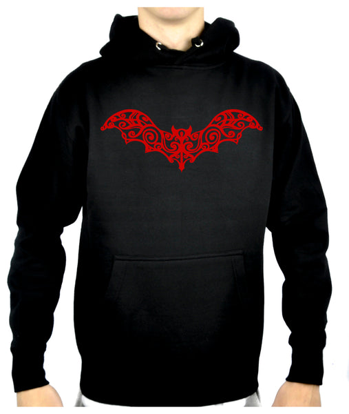 Wrought Iron Red Vampire Bat Pullover Hoodie Sweatshirt