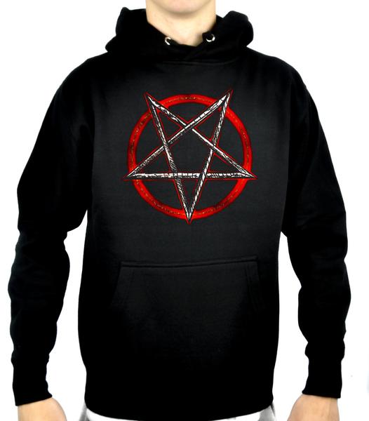 Burn in Hell Inverted Pentagram Pullover Hoodie Sweatshirt Occult Clothing
