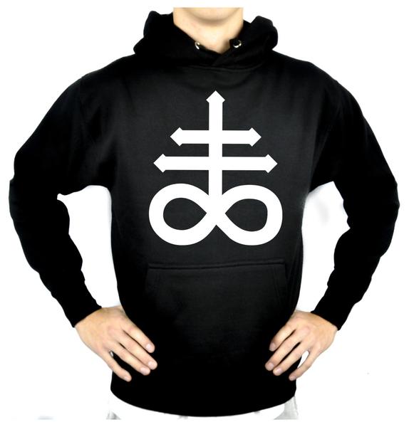 Crux Satanus Leviathan Cross Pullover Hoodie Sweatshirt Occult Clothing Black Sulphur
