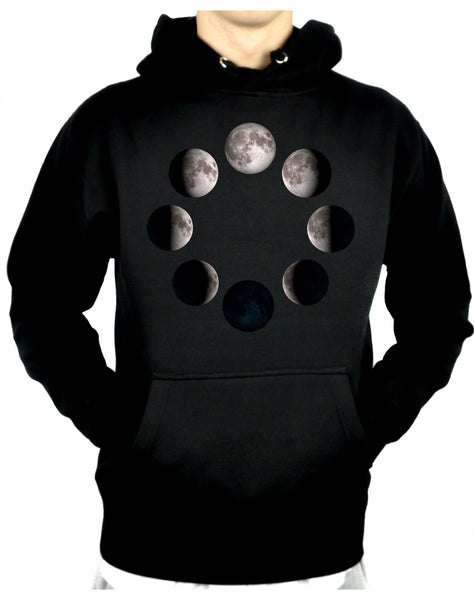 Moon Lunar Phases Pullover Hoodie Sweatshirt New Crescent Full