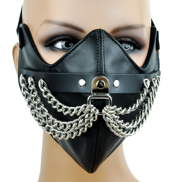 Silver Chain Motorcycle Riding Mask Biker Cosplay