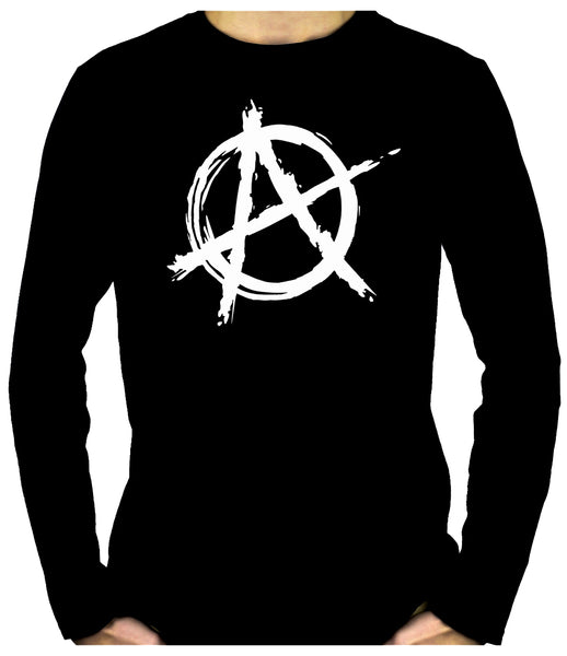 White Anarchy Punk Rock Men's Long Sleeve T-Shirt Gothic Clothing