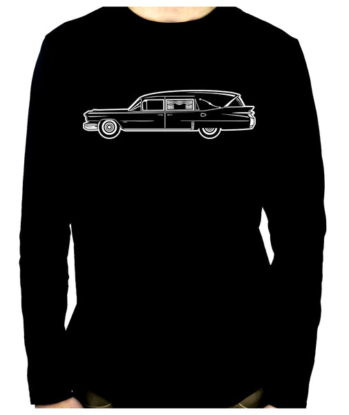 Hearse Funeral Car Men's Long Sleeve T-Shirt Gothic Clothing