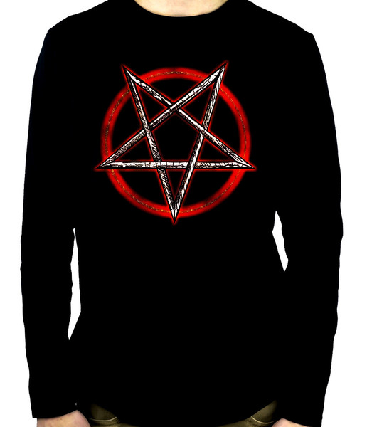 Inverted Pentagram Men's Long Sleeve T-Shirt Occult Clothing