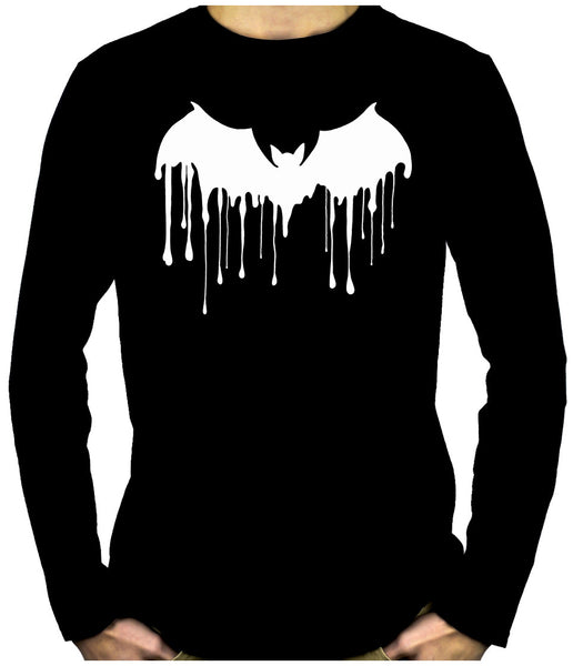Drip Melting Vampire Bat Men's Long Sleeve T-Shirt Occult Clothing Dracula