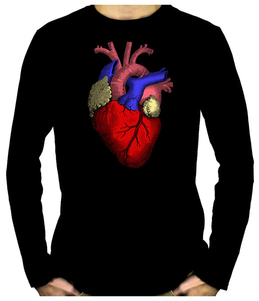 Anatomical Human Heart Men's Long Sleeve T-Shirt Alternative Medical Clothing