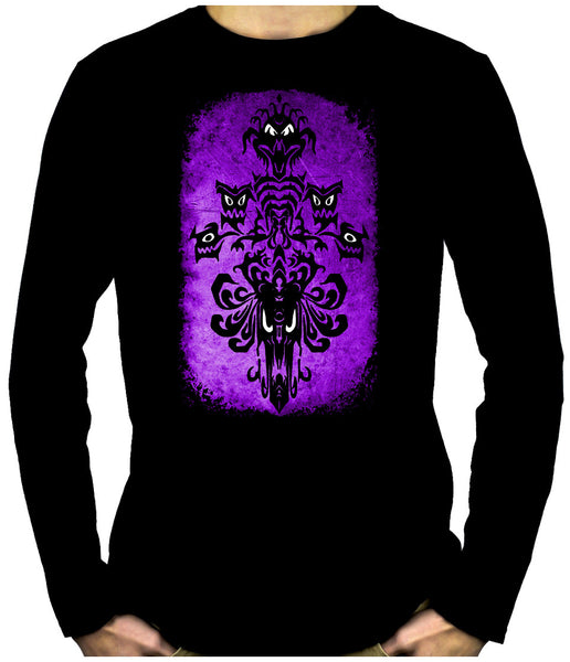 Haunted Mansion Wallpaper Ghoul Men's Long Sleeve T-Shirt Gothic Alternative Clothing