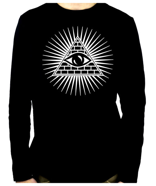Pyramid w/ All Seeing Eye Men's Long Sleeve T-Shirt