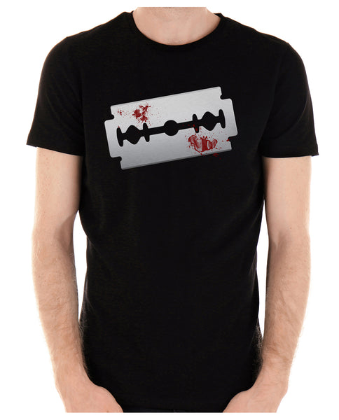 Bloody Razor Blade Men's T-Shirt Suicide Prevention Awareness