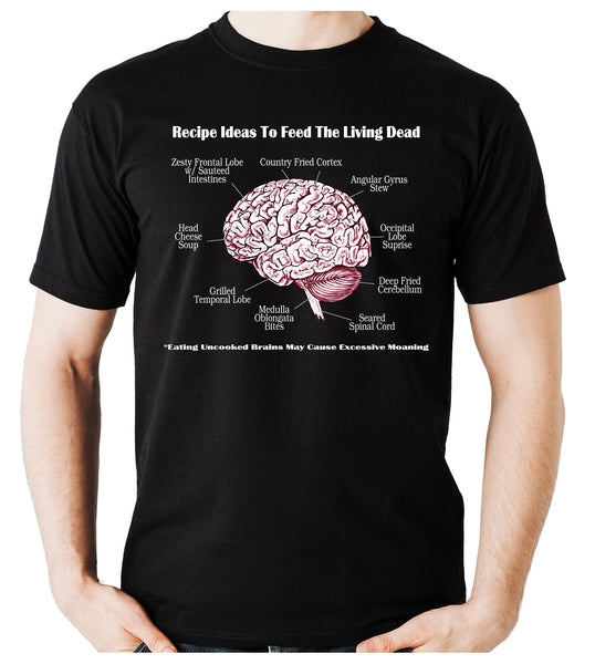 Brain Recipes Ideas for Zombies Men's T-Shirt Living Dead