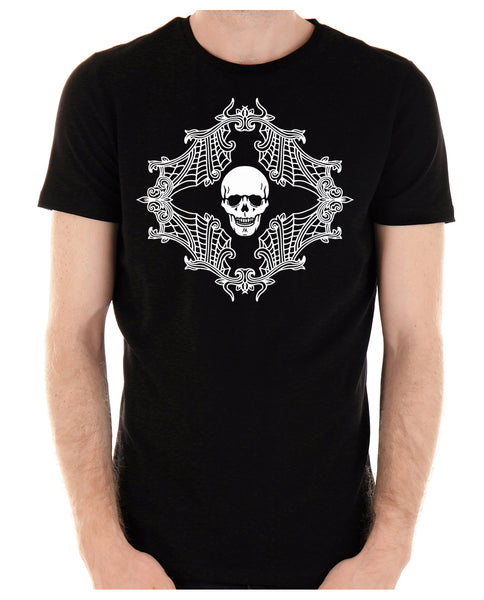 Skull w/ Spiderweb Cameo Men's T-Shirt Gothic Clothing