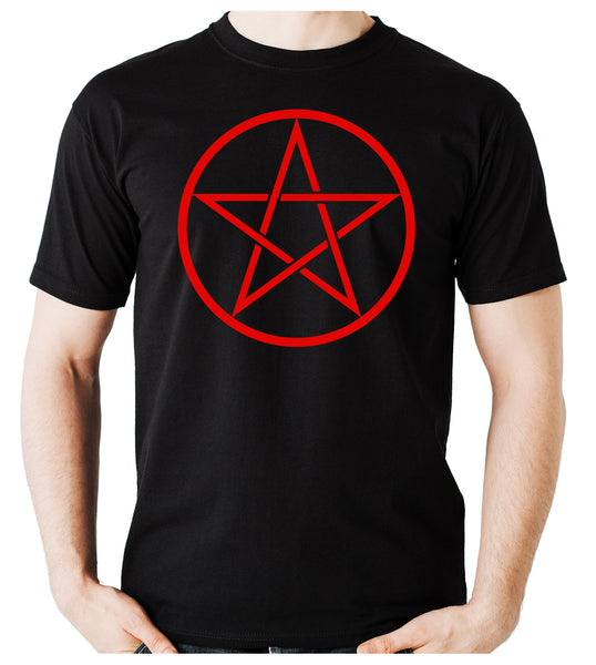 Red Woven Pentacle Men's T-Shirt Occult Clothing
