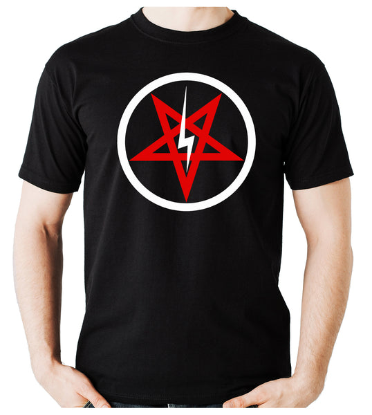 Inverted Pentagram Lightning Bolt Men's T-Shirt Metal Clothing