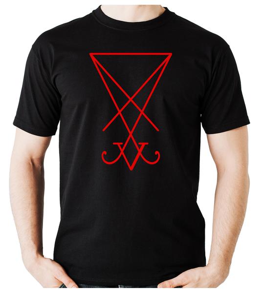 Red Sigil Of Lucifer Men's T-Shirt Occult Clothing