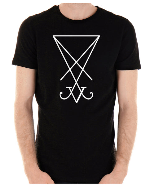 White Sigil Of Lucifer Men's T-Shirt Occult Clothing