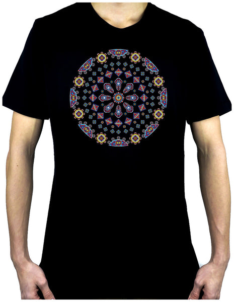 Geometric Gothic Stained Glass Window Men's T-Shirt Alternative Clothing