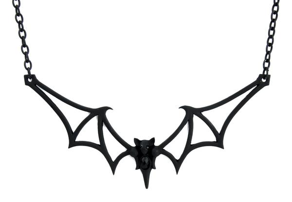 Black Tribal Gothic Vampire Bat Necklace Dracula
