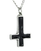 Occult Inverted Cross Necklace with Black Inlay