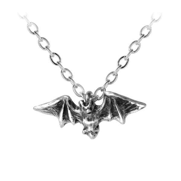 Alchemy Gothic Kiss of the Night Bat Pendant Necklace
