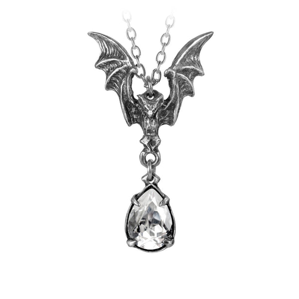 Alchemy Gothic La Nuit Bat & Tear Drop Pendant Necklace