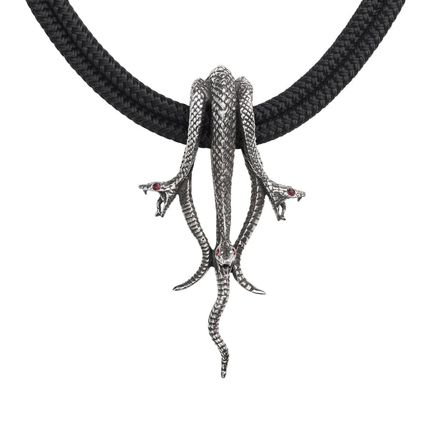 Alchemy Gothic  Hydra Necklace Snake Serpent Pendant Necklace Medusa
