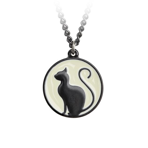 Alchemy Gothic Meow at the Moon Pendant Necklace Kitty Cat
