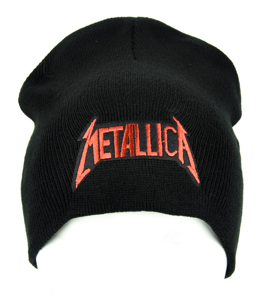 Red Metallica Black Knit Beanie Hat Heavy Metal Music