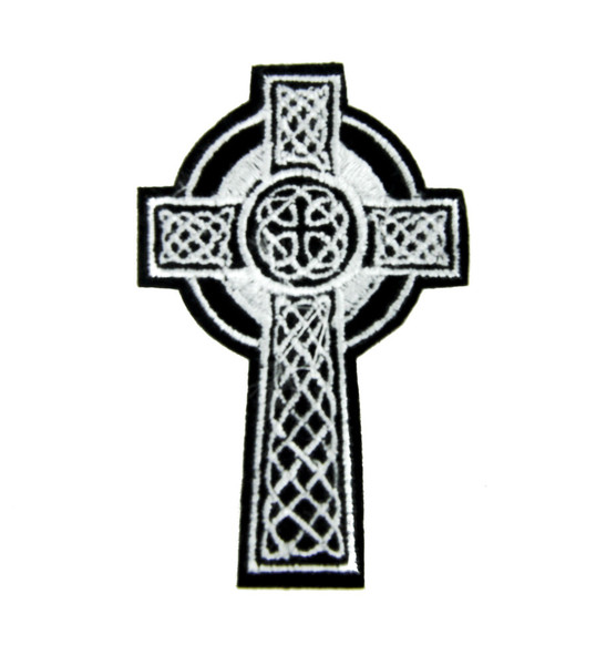 Celtic Cross Tombstone Patch Iron on Applique Occult Clothing