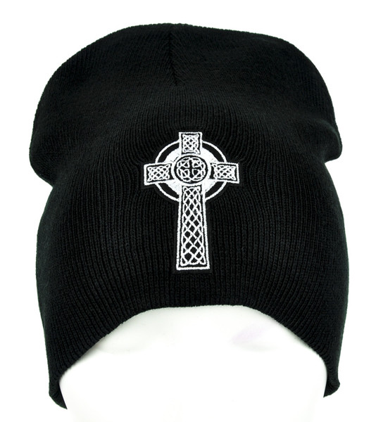 Gothic Celtic Cross Tombstone Beanie Occult Clothing Knit Cap