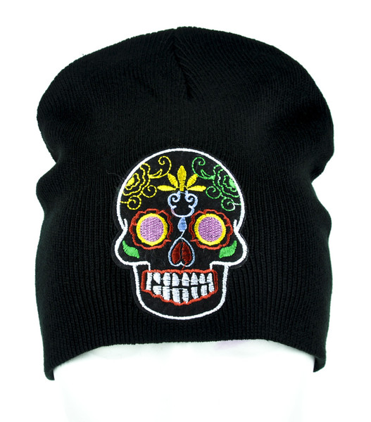 Sugar Skull Beanie Dia De Los Muertos Clothing Knit Cap