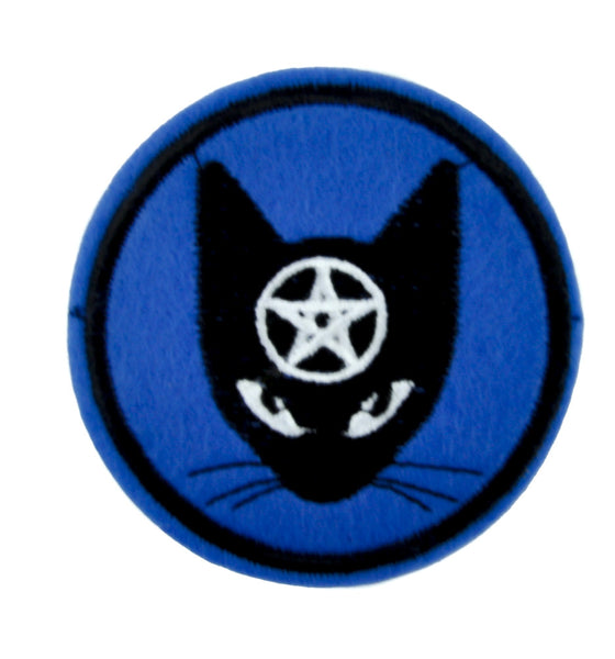 Witchy Black Cat Pentagram Patch Iron on Applique Alternative Clothing