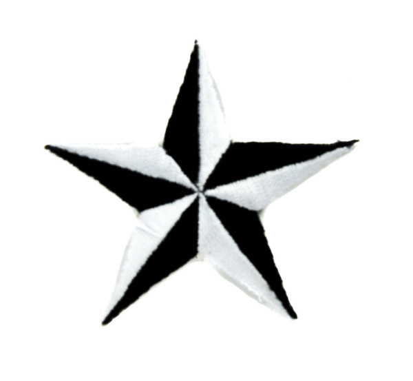 Nautical Star Patch Iron on Applique Tattoo Ink